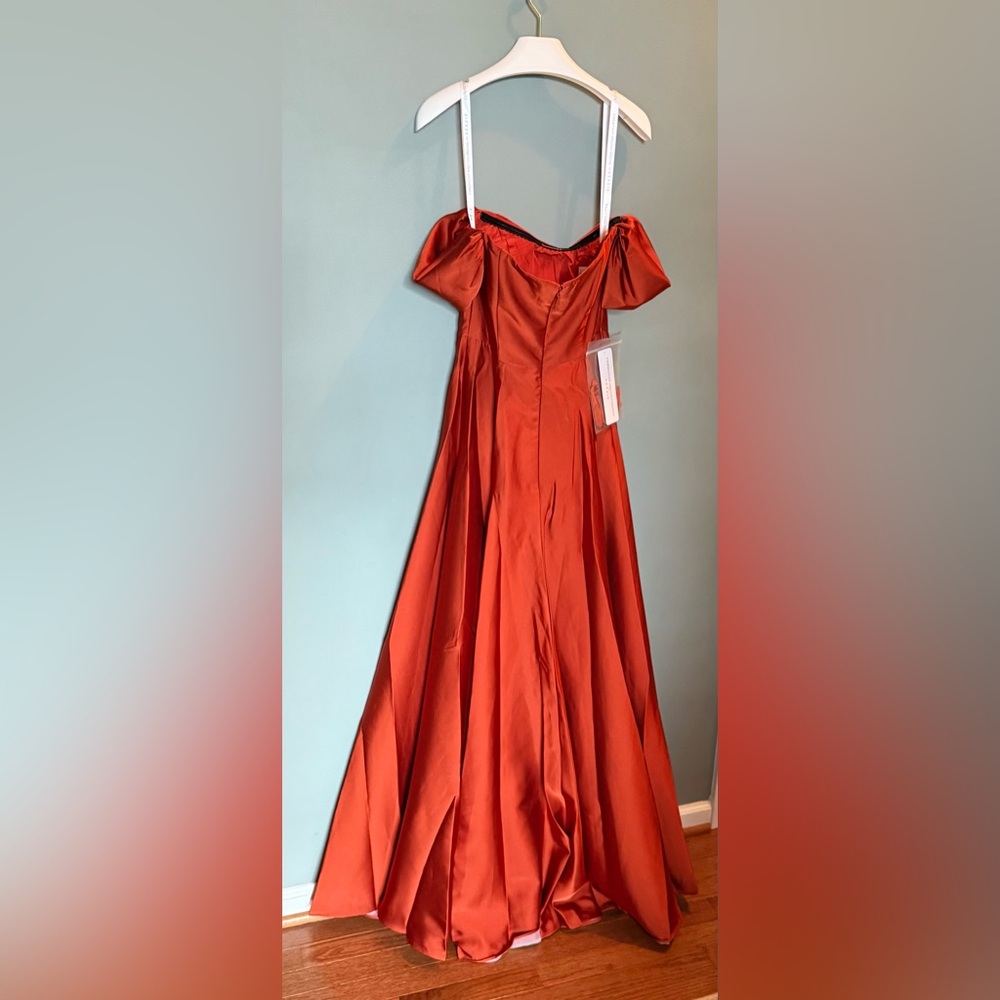 NWT CHRISTIAN SIRIANO FOR AZAZIE 1002 Paprika A-Line Off Shoulder Dress 4 & 6 - Picture 9 of 15
